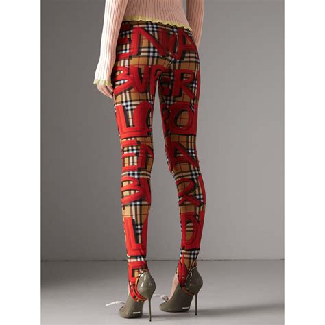 burberry red graffiti leggings|Burberry Women's S Graffiti Stirrups Leggings Pristine Condition .